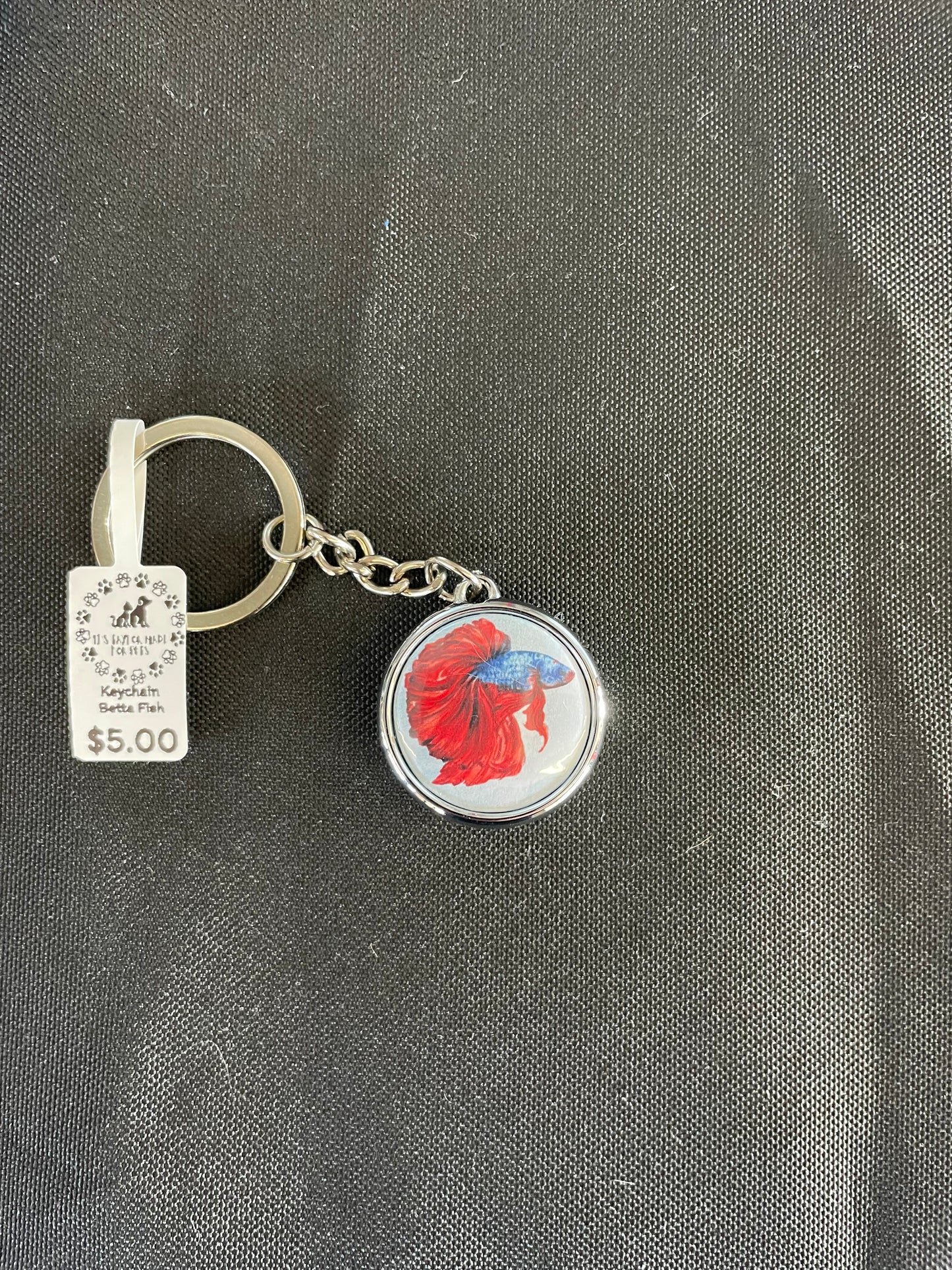 Double-Sided Pet Keychain - Betta Fish