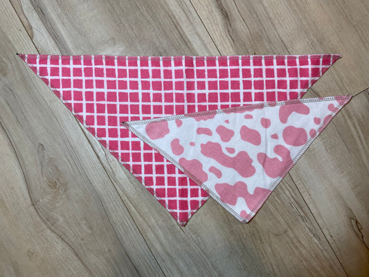 Standard Flannel Pet Bandanna - Tough Enough to Wear Pink