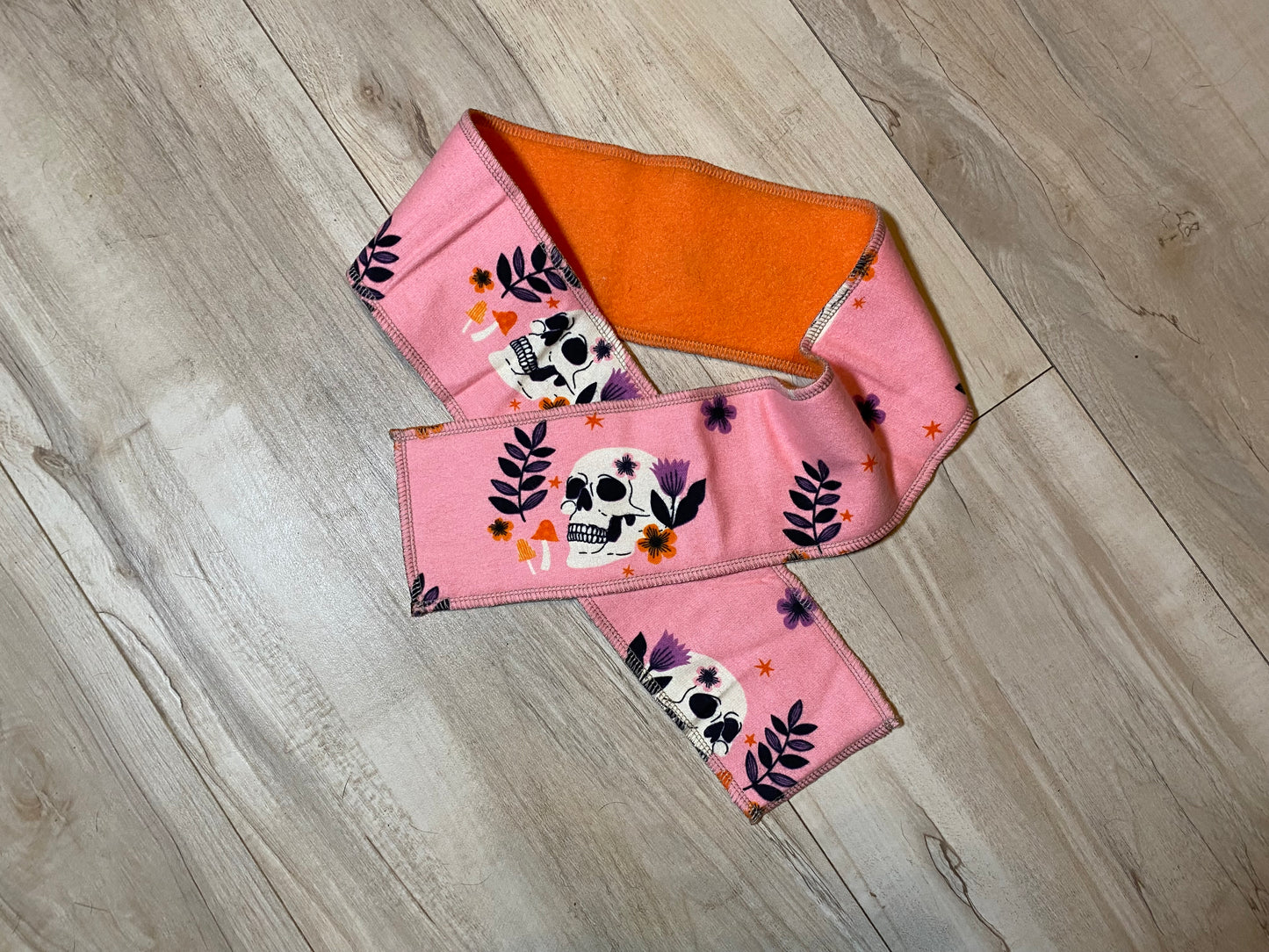 Fleece / Flannel Scarf - Pink Dias de los Muertos