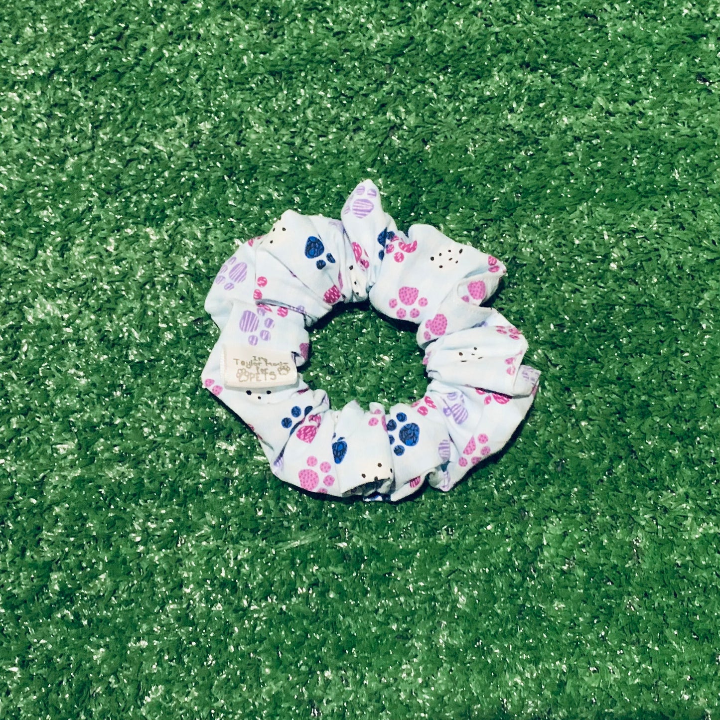 Pastel Paws Cotton Hair Scrunchie