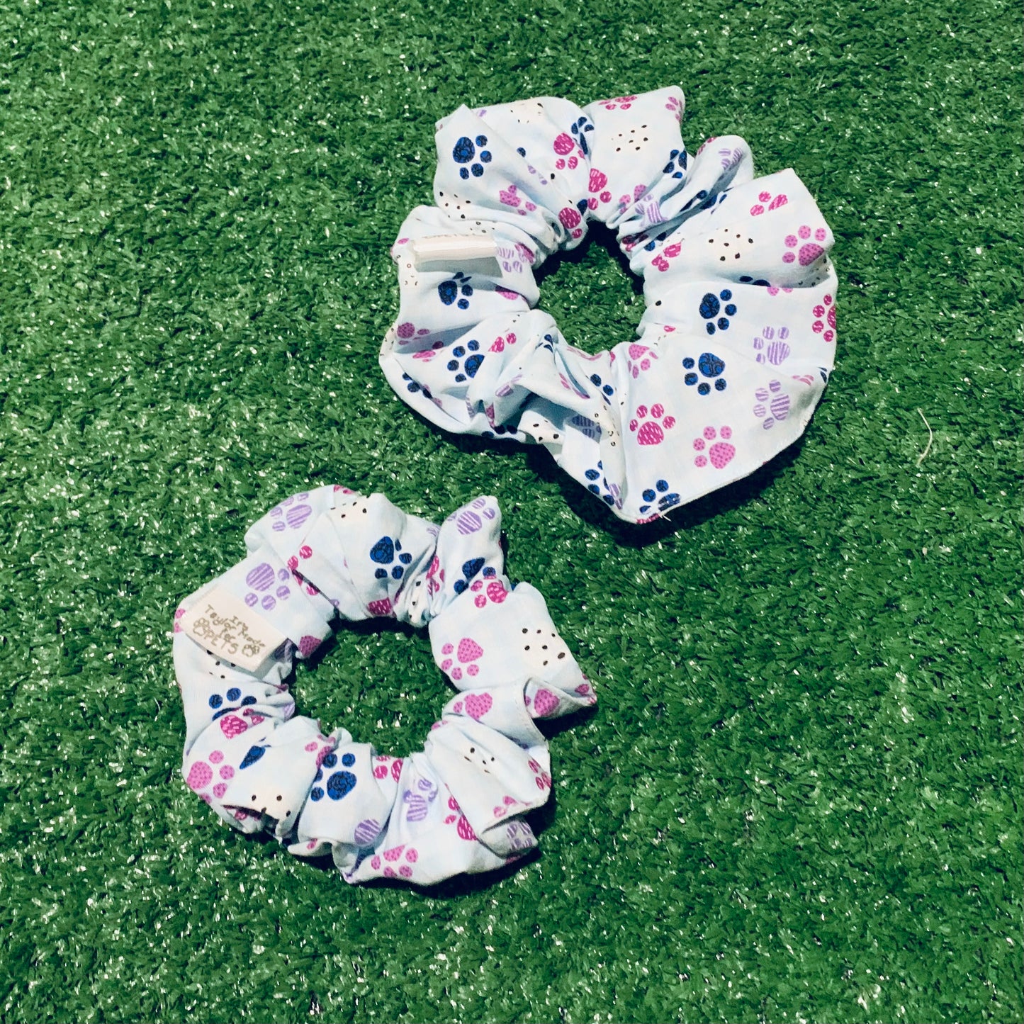 Pastel Paws Cotton Hair Scrunchie