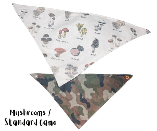 Standard Cotton Pet Bandanna - Mushroom Forest